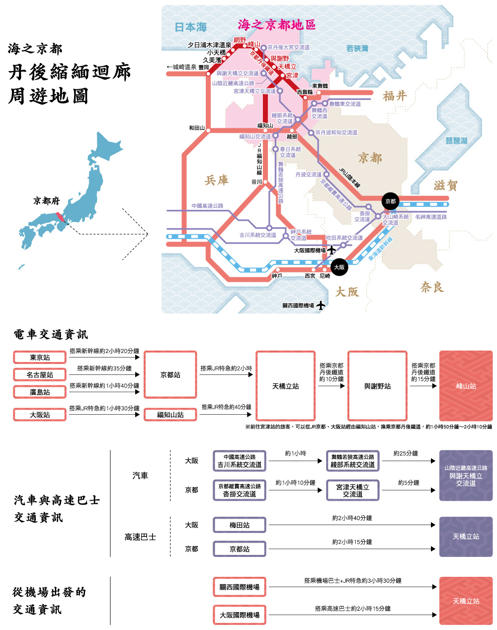 與海的京都丹後縐綢回廊相關的交通地圖